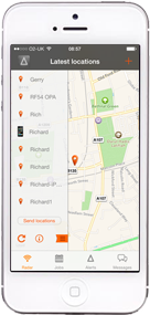 Show your list of vehicles on the iPhone Monitor Radar screen