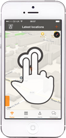 Sliding two fingers on iPhone Monitor radar screen to change perspective