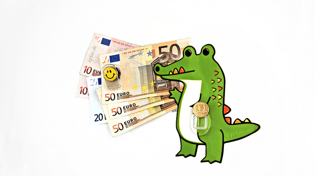 Crocodile with money