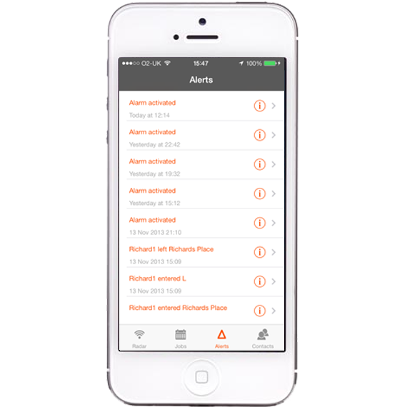 AutoAlert iPhone and iPad Monitor alerts screen