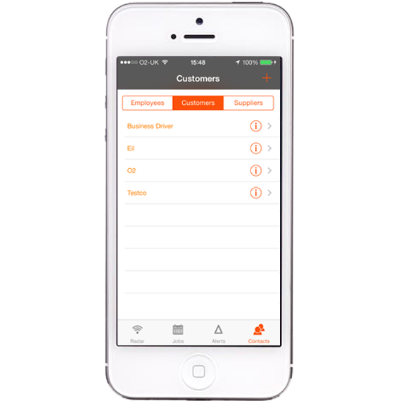 AutoAlert iPhone and iPad Monitor customer details screen