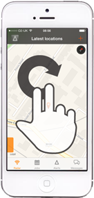 Rotating two fingers on iPhone Monitor radar to rotate the map