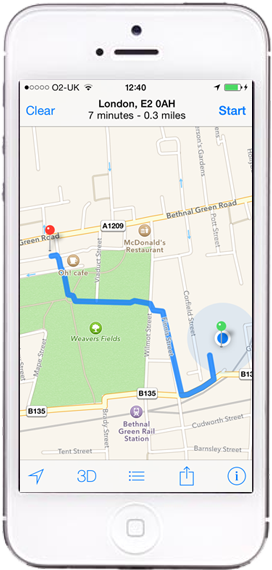 iPhone Apple Map Directions